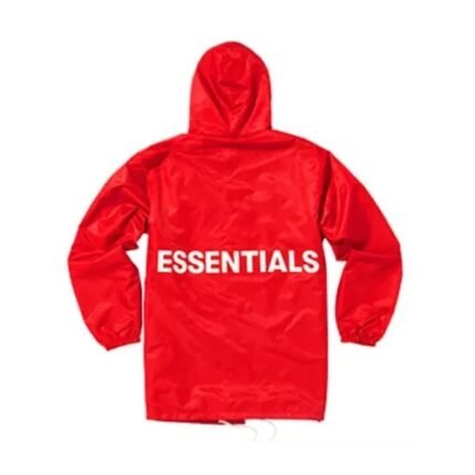 Red Hooded Essentials Jacket